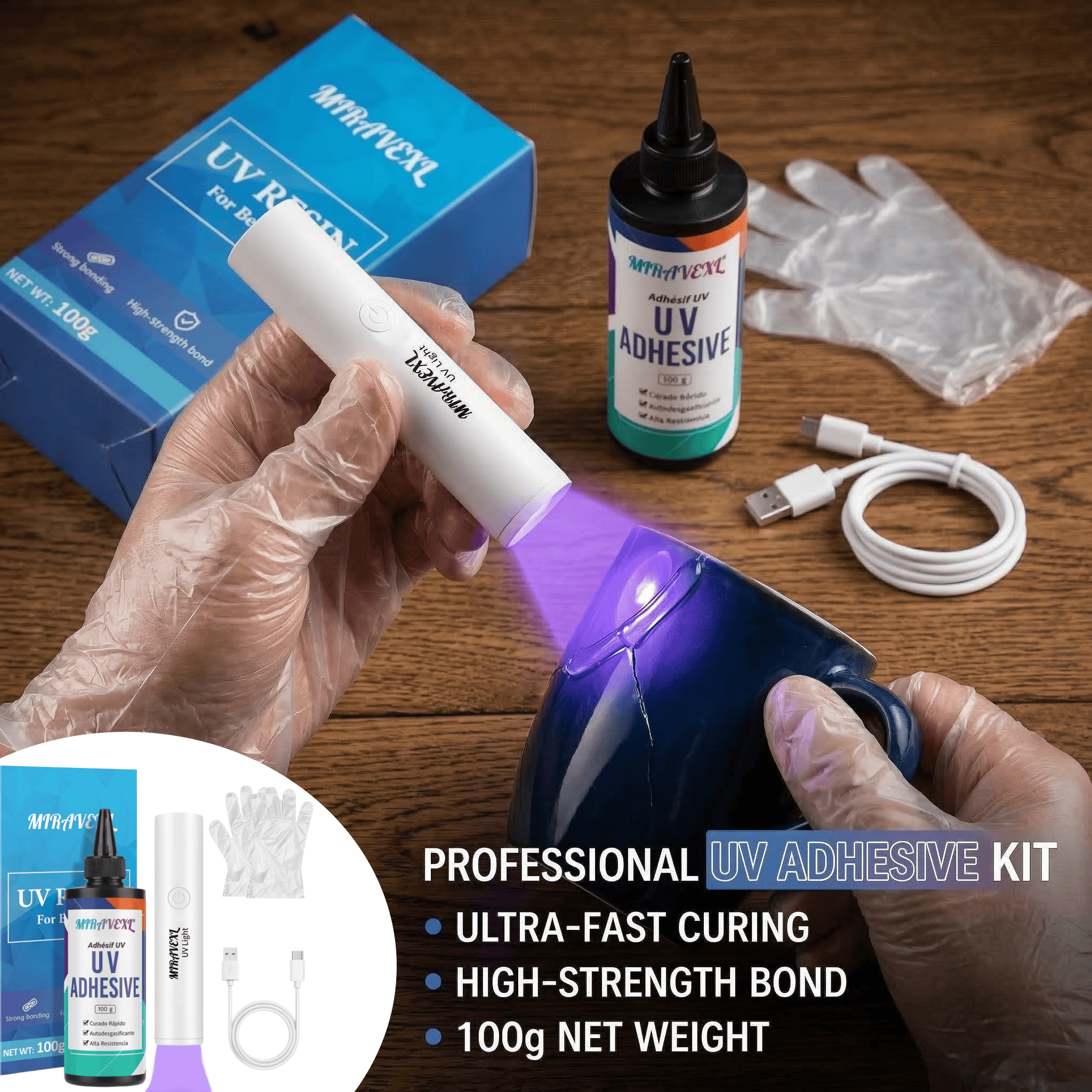 Liquid Uv Glue Kit - Upgraded UV Resin Kit with USB
