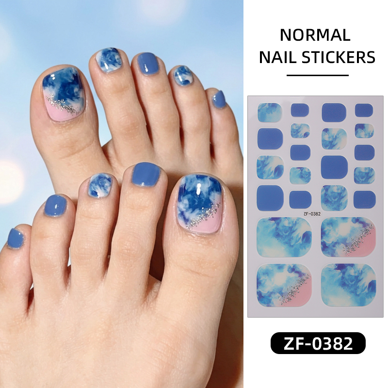 22Tips Gradient Marble Toe Nai - Full Cover Adhesive ulasan dan harga