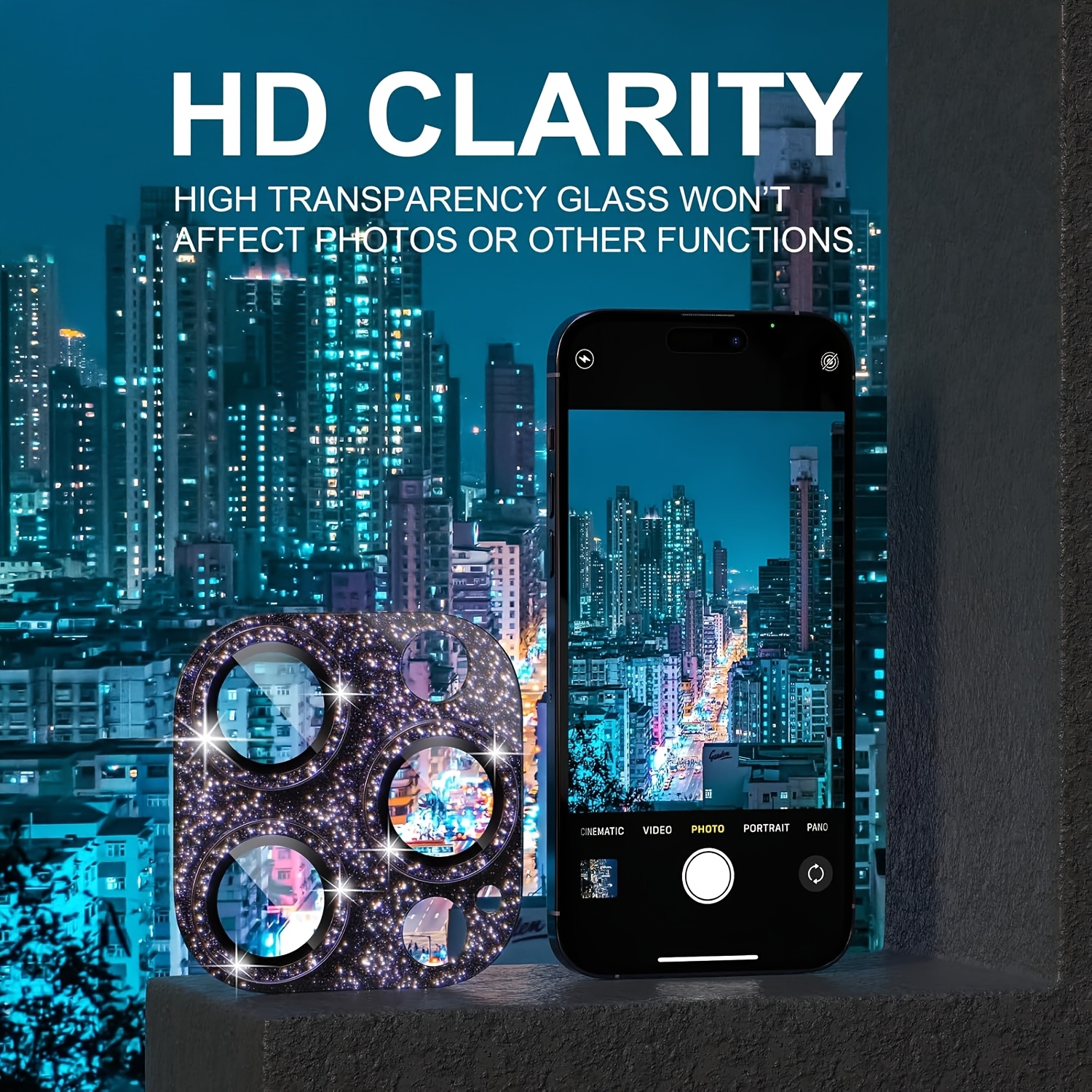 1 Pcs Glitter-Purple Camera Le - Tempered Glass Screen 9H ulasan dan harga