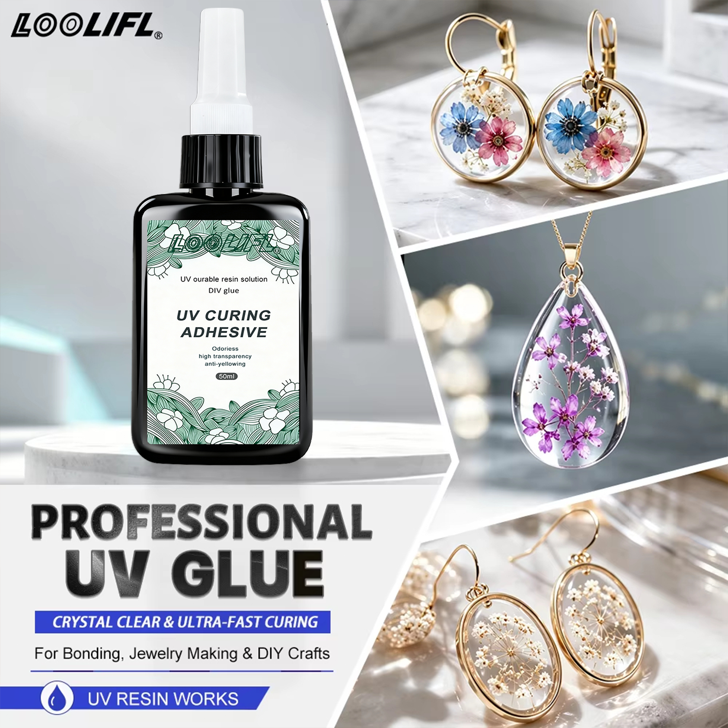 LOOLIFL New Strong 50ml UV Glu - Liquid Uv Glue Kit ulasan dan harga