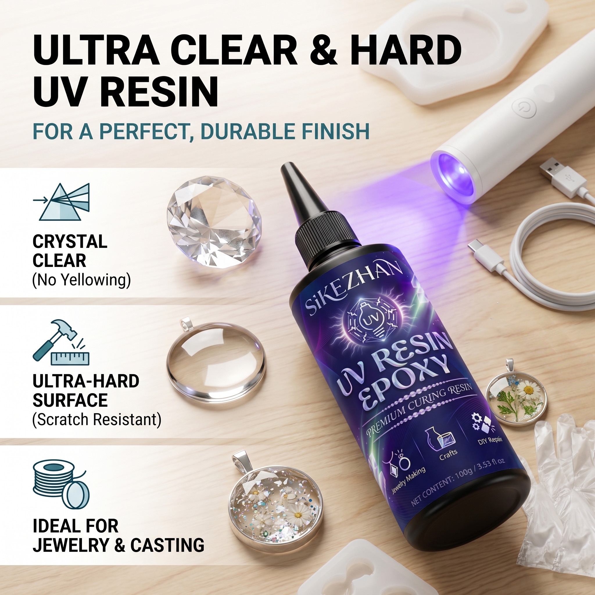 Crystal Clear UV Glue Kit with - Liquid Uv Glue Kit ulasan dan harga