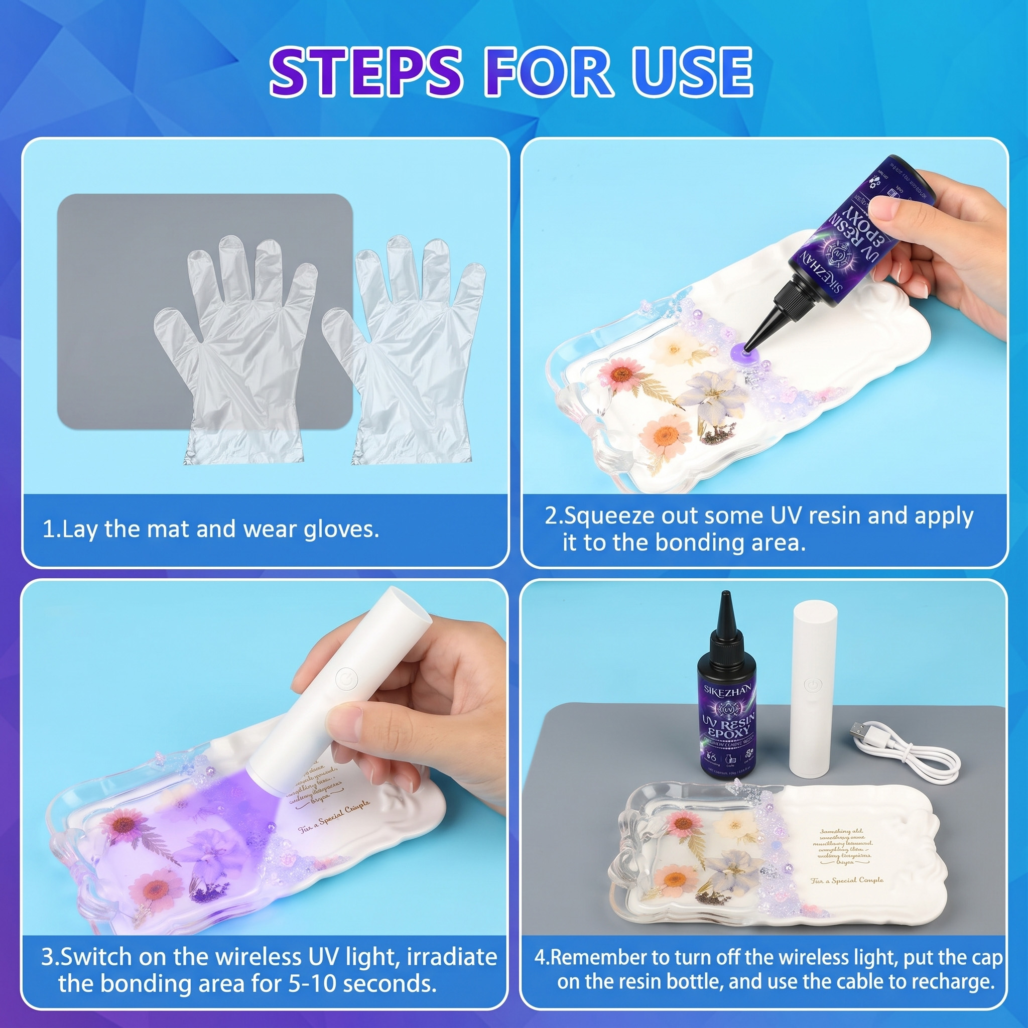 Crystal Clear UV Glue Kit with - Liquid Uv Glue Kit ulasan dan harga