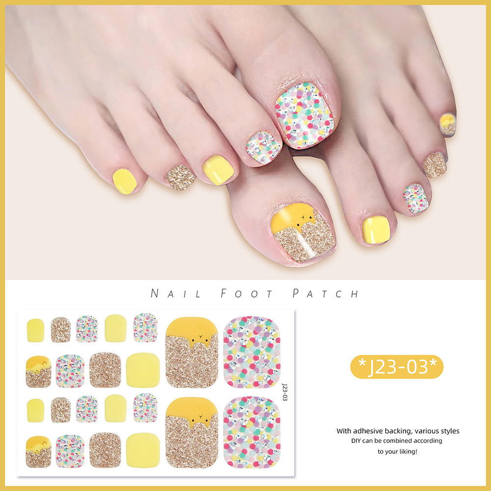22tips/Sheet Toe Nail Stickers - Full Cover Adhesive ulasan dan harga