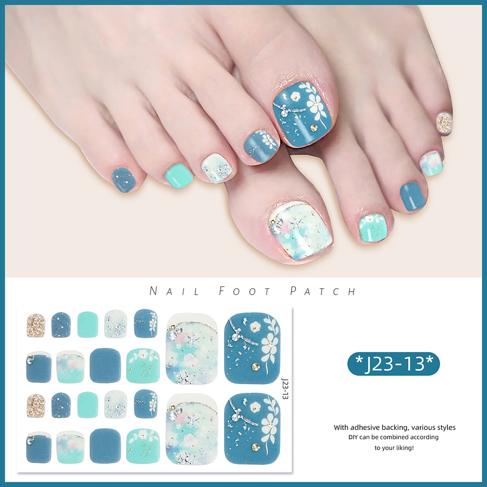 22tips/Sheet Toe Nail Stickers - Full Cover Adhesive ulasan dan harga