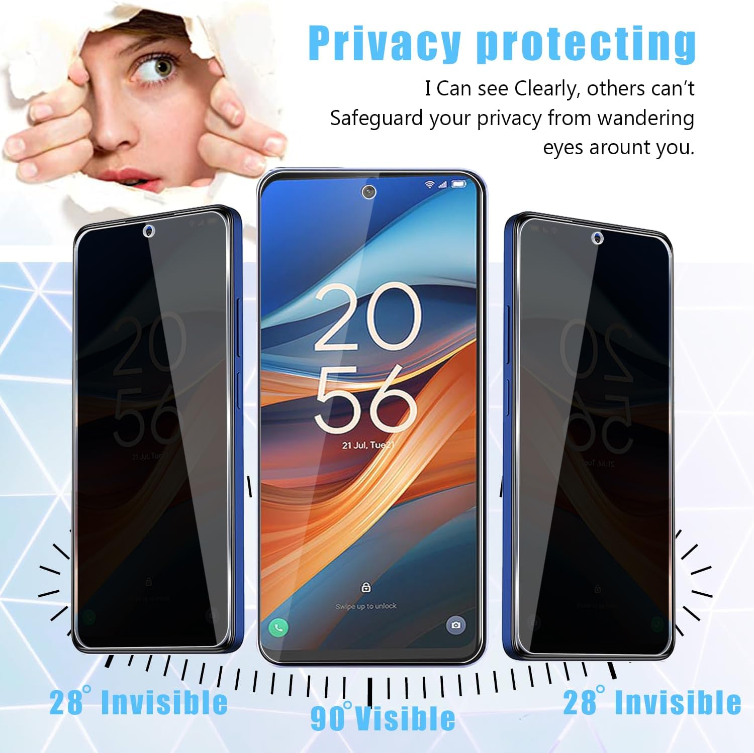 [2 Pack] Fit TCL 50 5G Privacy - Privacy Filter 2Pack ulasan dan harga