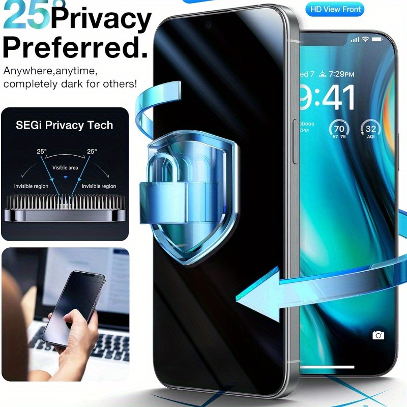 2-Pack Anti-Spy Tempered Glass - Privacy Filter 2Pack ulasan dan harga