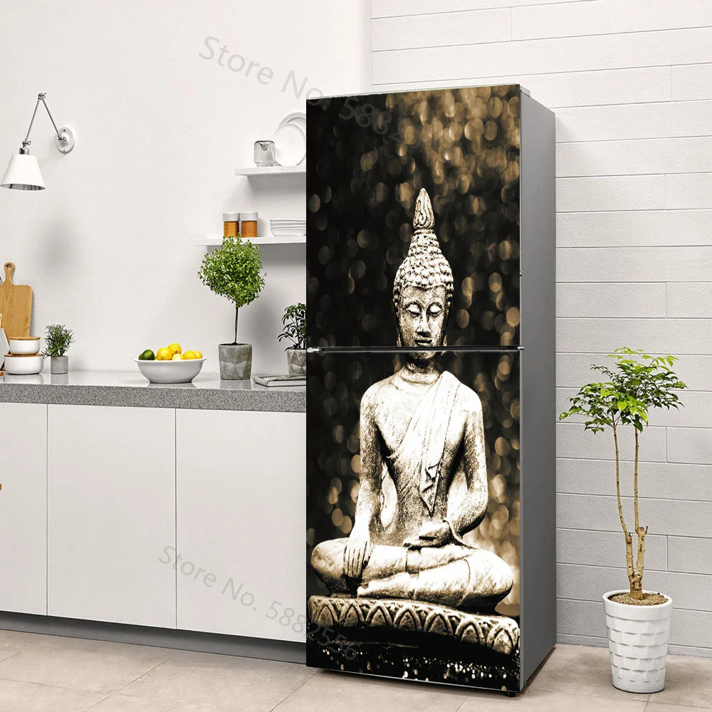 Buddha Art Vinyl Fridge Sticke - Full Cover Adhesive ulasan dan harga