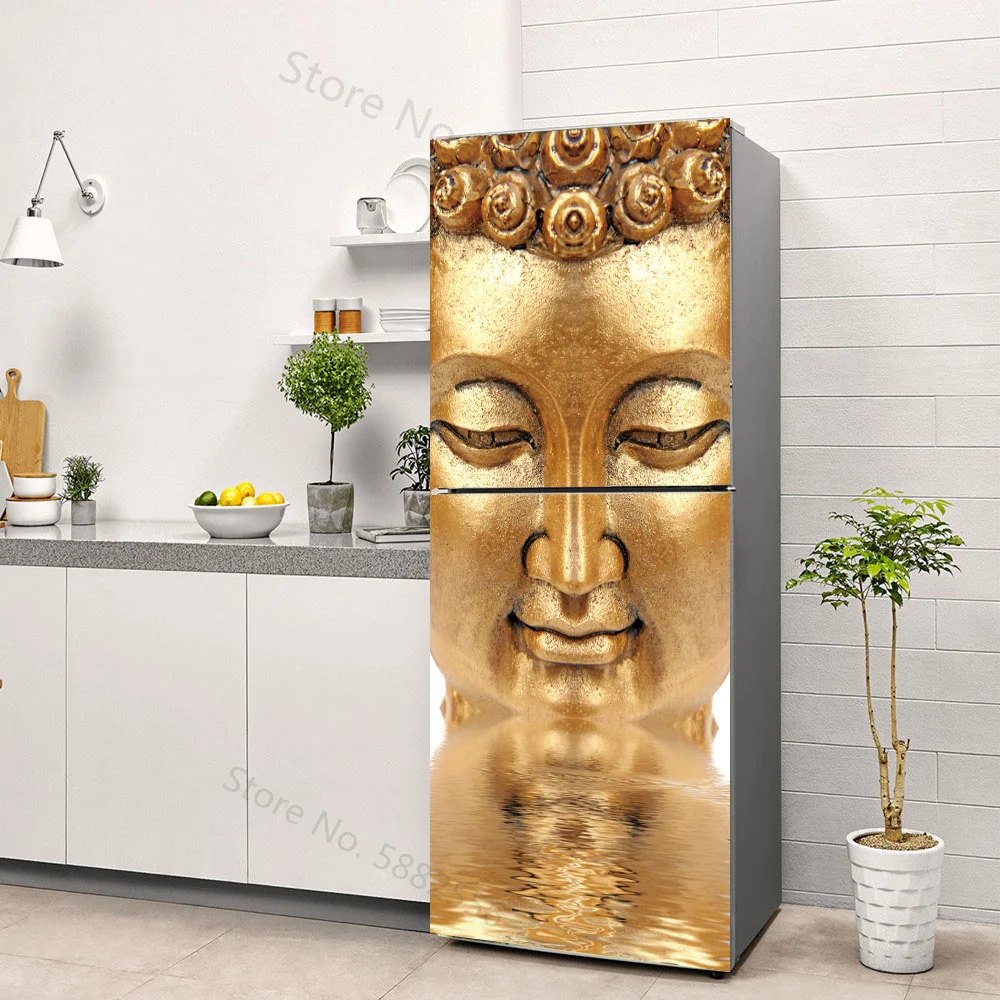 Buddha Art Vinyl Fridge Sticke - Full Cover Adhesive ulasan dan harga