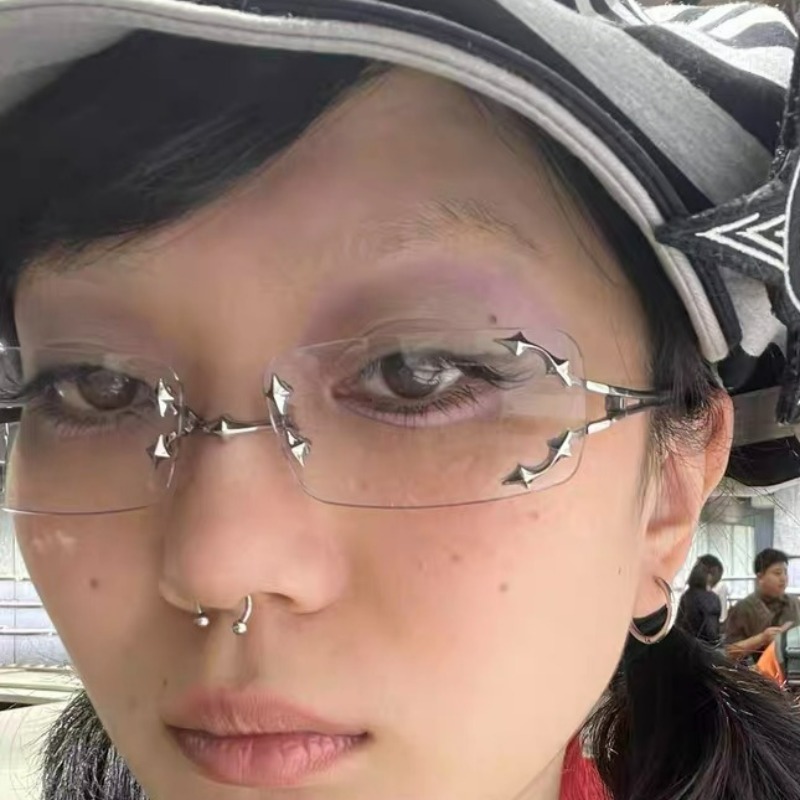 Vintage Rimless Square Star Gl - Anti Blue Light Film ulasan dan harga