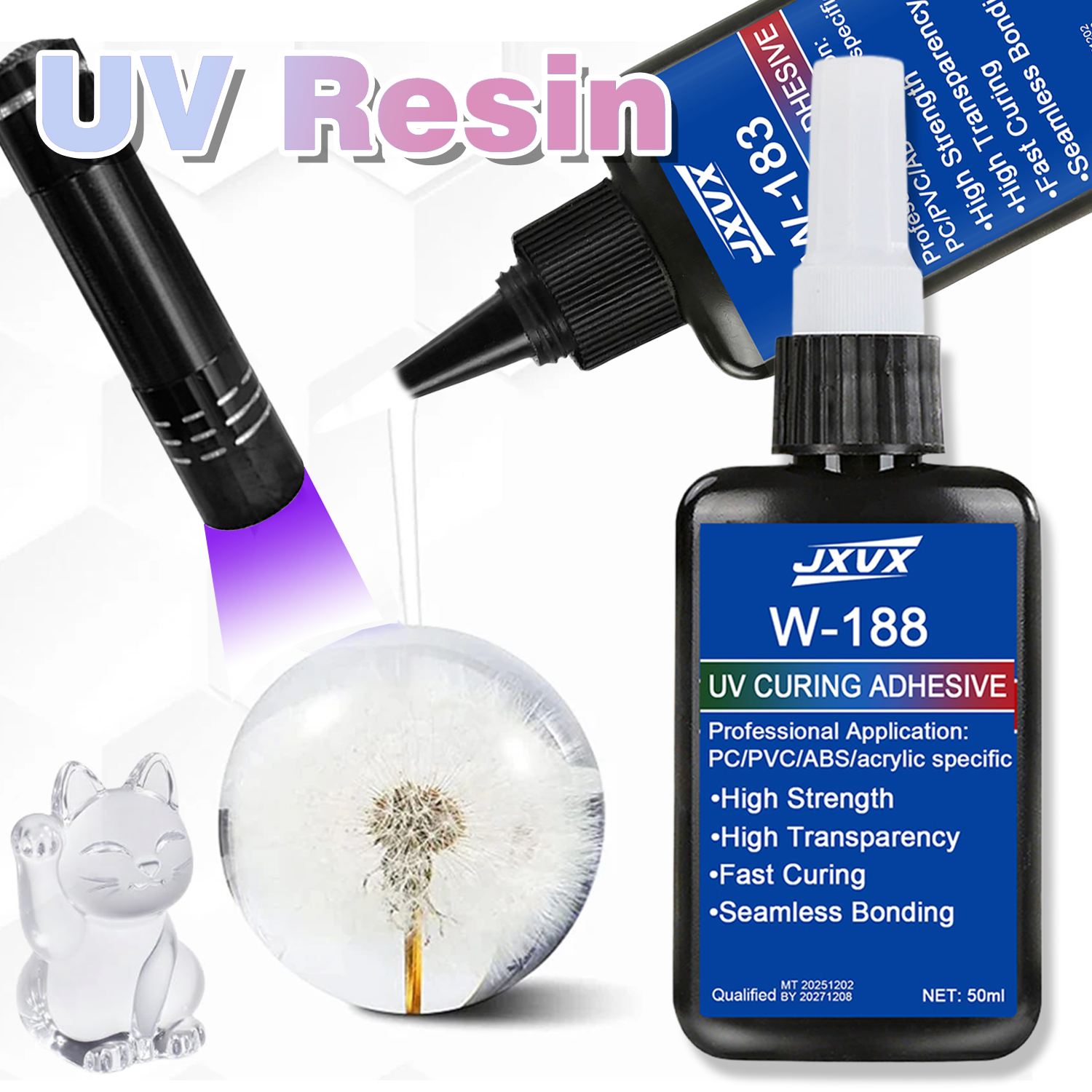 50ml UV Resin Kits With Lamp U - Liquid Uv Glue Kit ulasan dan harga
